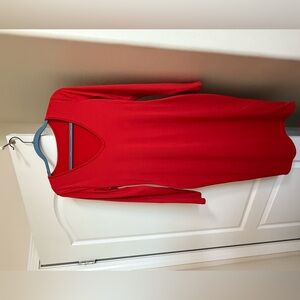 Amazon Red V-Neck Long Sleeve Sheath Dress
